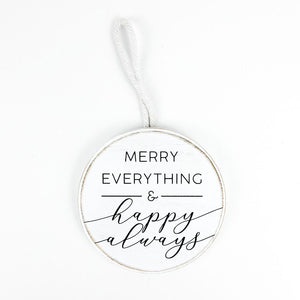 Happy Wood Round Ornament
