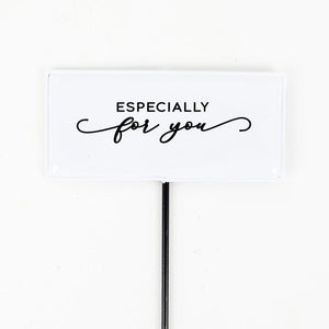 Especially Metal Enamel Pick - White & Black Floral Accent