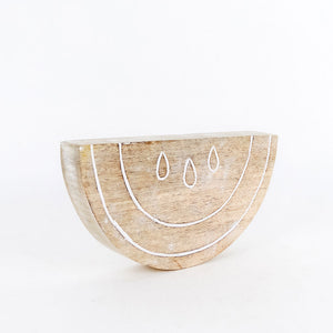 Mango Wood Decorative Shape - Neutral White