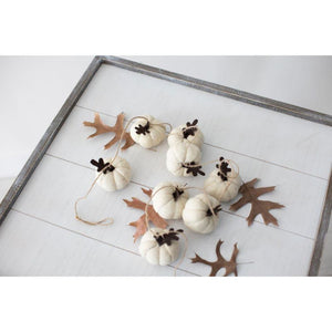 Felt Pumpkin Garland - Cream & Brown