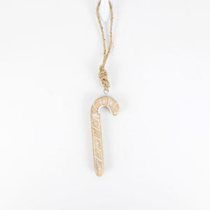 Mango Wood Candy Cane Ornament - Believe In Kindness Collection
