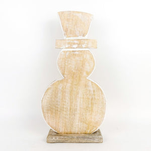 10" Mango Wood Snowman Decor - Believe in Kindness Collection