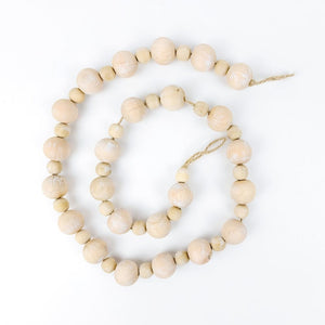 Bamboo Wood Bead Garland - Natural 32"