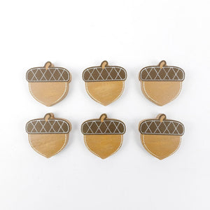 Wooden Acorn Decorative Shapes - Set of 6