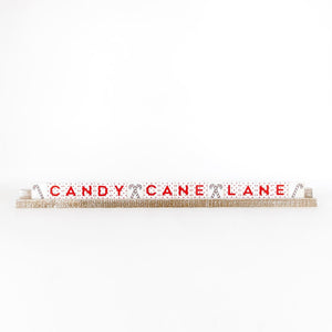 Candy Cane Lane Wood Ledgie Sign