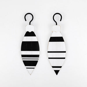 Black & White Teardrop Wood Ornament - Believe In Kindness Collection