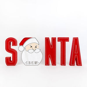 Santa Wood Cutout - Multicolor Mid-Century Christmas Decor