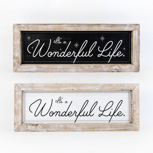 Its a Wonderful Life Reversible Wood Sign