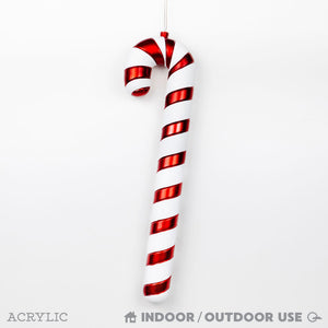 24" Red & White Acrylic Candy Cane Ornament - Believe In Kindness Collection