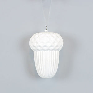Dwella Decor 5" White Acrylic Acorn Ornament