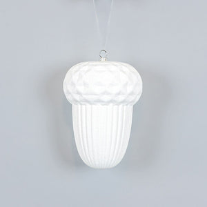 6" White Acrylic Acorn Ornament