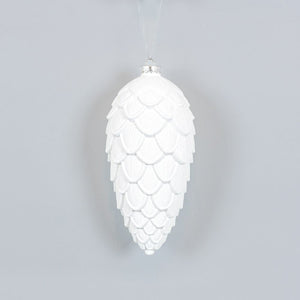 8" White Acrylic Pine Cone Ornament - Believe In Kindness Collection