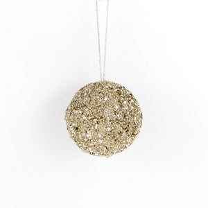 3" Jewel Ball Ornament - Champagne