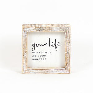 Dwella Decor 5x5 Life Motivational Wood Sign