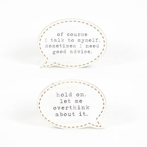 Overthink/Advice Reversible Wood Sign
