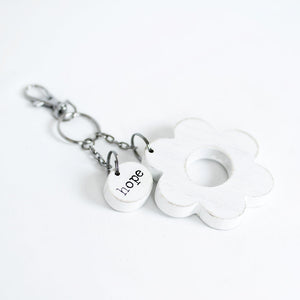 Hope Wood Keychain - Black & White Spring Accessory