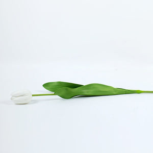 26" Faux Tulip Stem in Green and White