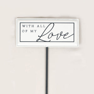 6x12 Love Enamel Pick - White & Grey