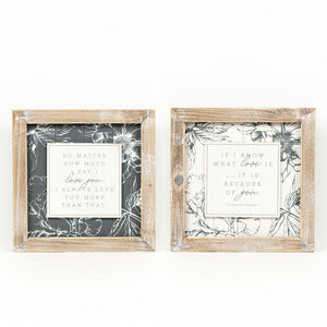 14x14 Reversible Mom Wood Sign - Two-Sided Love Message