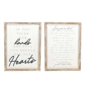Family Love Wood Framed Sign - Double-Sided Quote