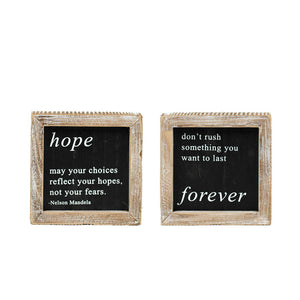 Dwella Decor Reversible Wood Frame Sign - Hope/Forever