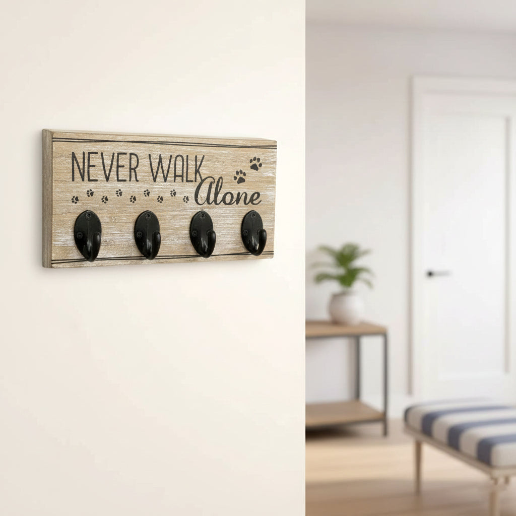 8" Wood Hookboard - Never Walk Alone Pet Accessory
