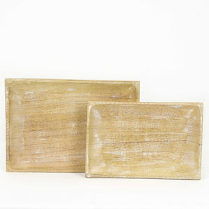Nested Serving Platters - Mango Wood Set of Two