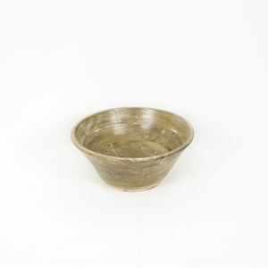 12" x 12" x 5" Mango Wood Decorative Bowl - Natural & White