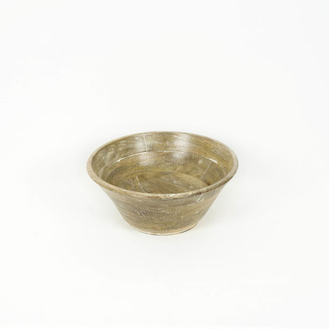 12" x 12" x 5" Mango Wood Decorative Bowl - Natural & White