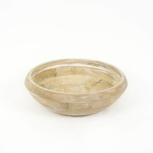 11x4x11 Mango Wood Bowl - Natural & White