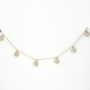 Mango Wood Leaf Garland - Natural White