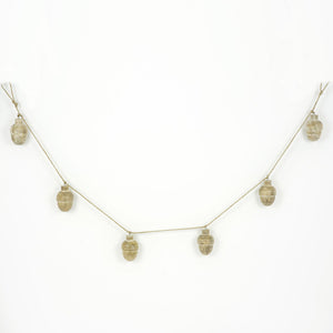 Mango Wood Acorn Garland - Natural White