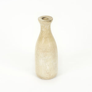 3x8x3 Mango Wood Vase in Natural White