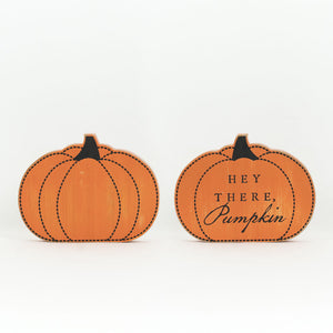 Dwella Decor Reversible Halloween Pumpkin Wood Sign