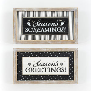 Dwella Decor 25" Reversible Seasonal Wood Framed Sign