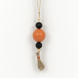Multicolor Wood Bead Ornament with Tassel