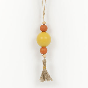 Multicolor Wooden Bead Ornament with Tassel