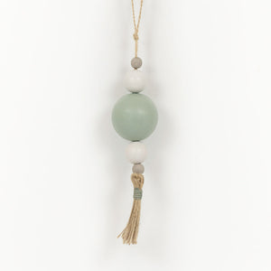 Multicolor Wood Bead Ornament with Tassel