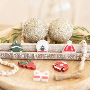 2" Wood Winter Shapes (Set of 6) - Multicolor