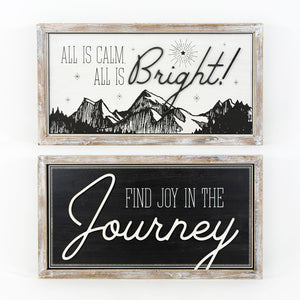 Dwella Decor Reversible Christmas Wood Frame Sign