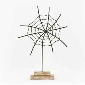 Spider Web on Stand - Black Halloween Decor
