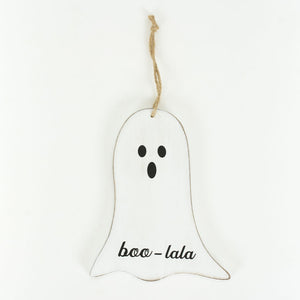 Halloween Boo Ghost Wood Cutout Ornament