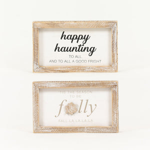 Dwella Decor Reversible Halloween Fall Wooden Sign