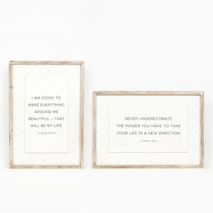 17x25 Reversible Wood Framed Sign - Beautiful/Life