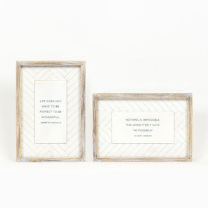 9x13 Reversible Wood Frame Sign - Wonderful/Impossible