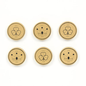 Gold & Black Wood Heart Shapes Set of 6