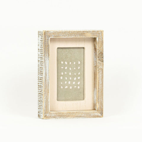 5" x 7" Wood Wall Art - "G DOT" Brown & Cream