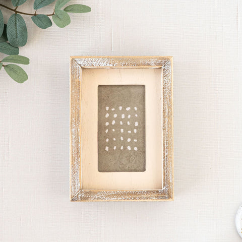 5" x 7" Wood Wall Art - "G DOT" Brown & Cream