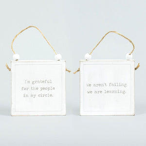 4x4 Reversible Wood Sign - People/Learning