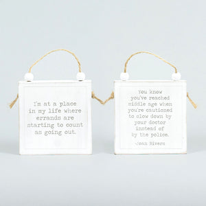 Reversible Wood Hanging Sign - Slow/Errands